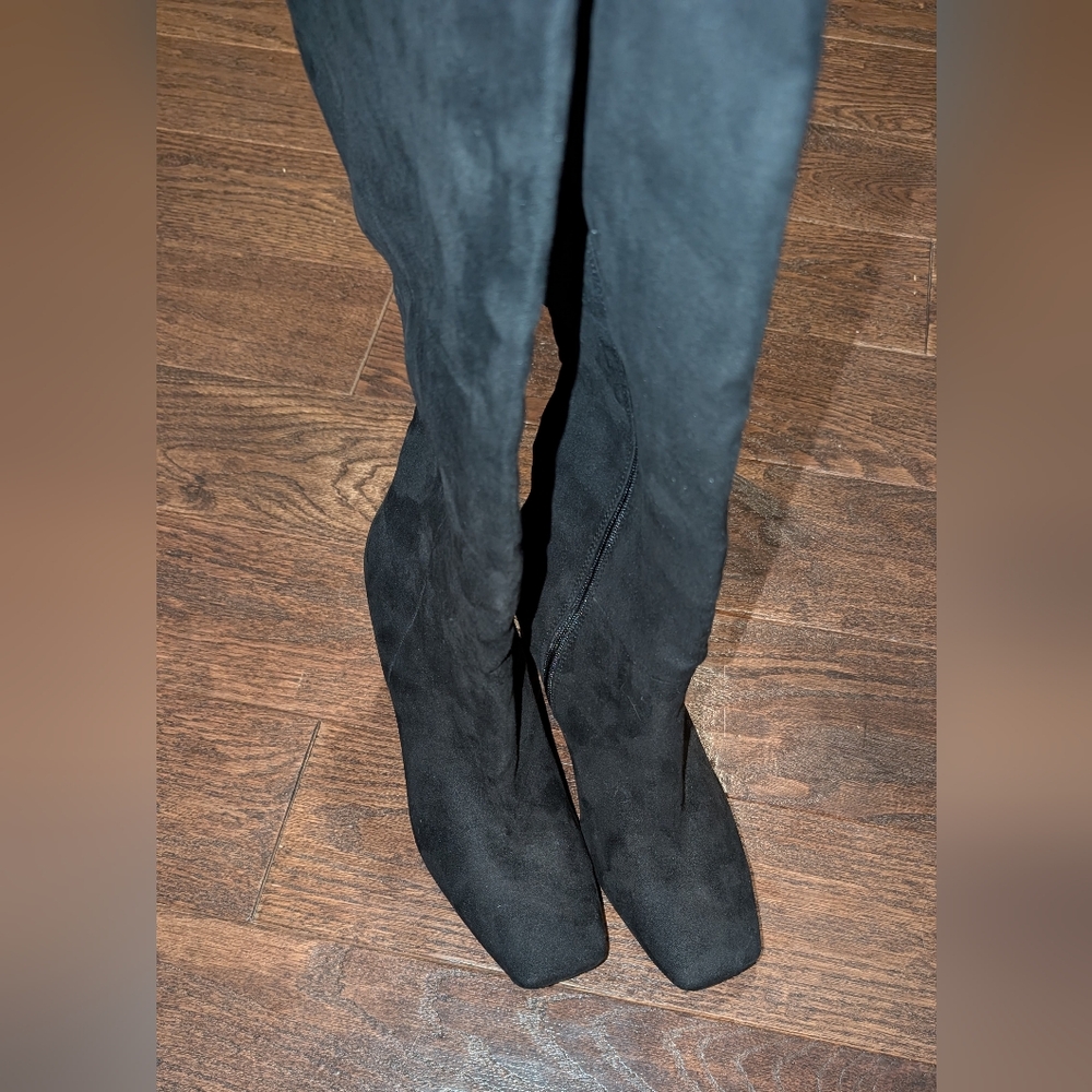 NWOB JustFab Evelyn Heeled Boot (Size 9.5)  Mid-Calf Faux Suede Boot - Picture 10 of 12